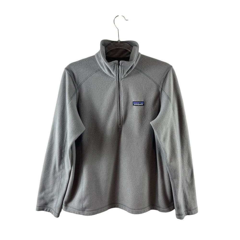 Patagonia Women's 1/4 Zip Micro Fleece Pullover Sweater Size Large Feather Gray - Picture 1 of 8